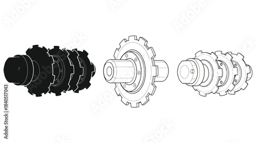 Detailed illustration of bicycle freewheel components and internal mechanisms