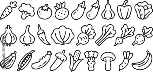 vegetable seamless pattern elements for packaging labels and print art