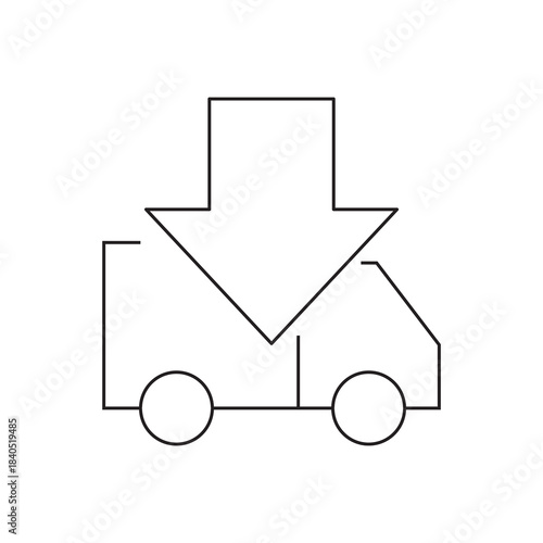 Downloading Inbound Package to Lorry Icon
