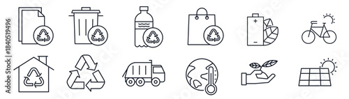 Environmental waste management icon set vector illustration