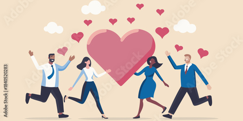 Celebrating love and connection a diverse group joyfully expressing affection