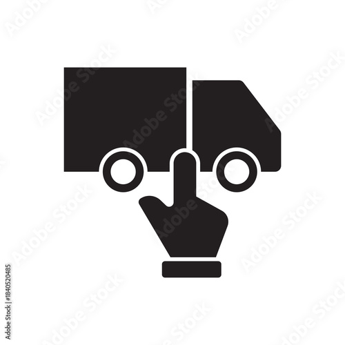 Solid Hand Gesture Selecting Package Delivery Service