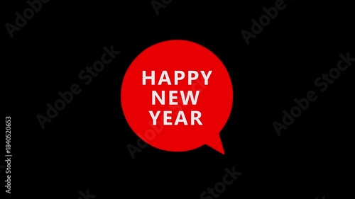 Happy new year animation element loop background ,Happy New Year neon sign. Happy New Year text font with light. glowing neon blue color number anniversary .