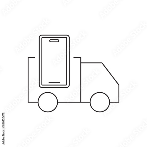 Mobile App Tracking for Courier Service Icon