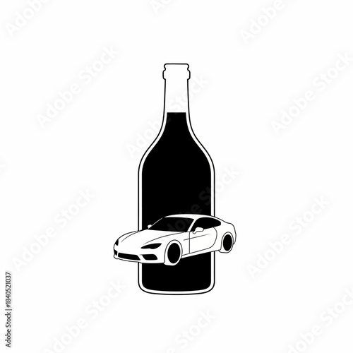 Don't Drink and Drive Vector Illustration, Public Safety Warning