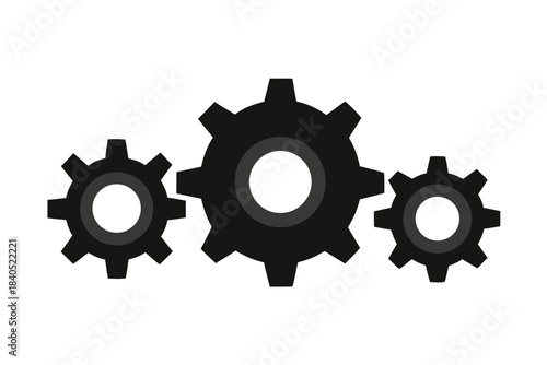 Set of 3D gears and cogs machinery illustration