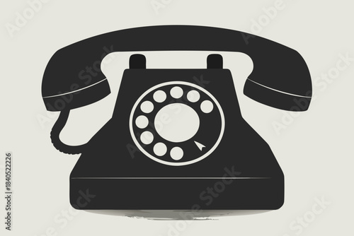 Retro phone and telephone on white and black backgrounds