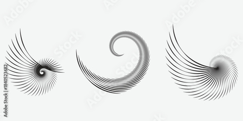 Concentric ripple circles set. Sonar or sound wave rings collection. Epicentre, target, radar icon concept.