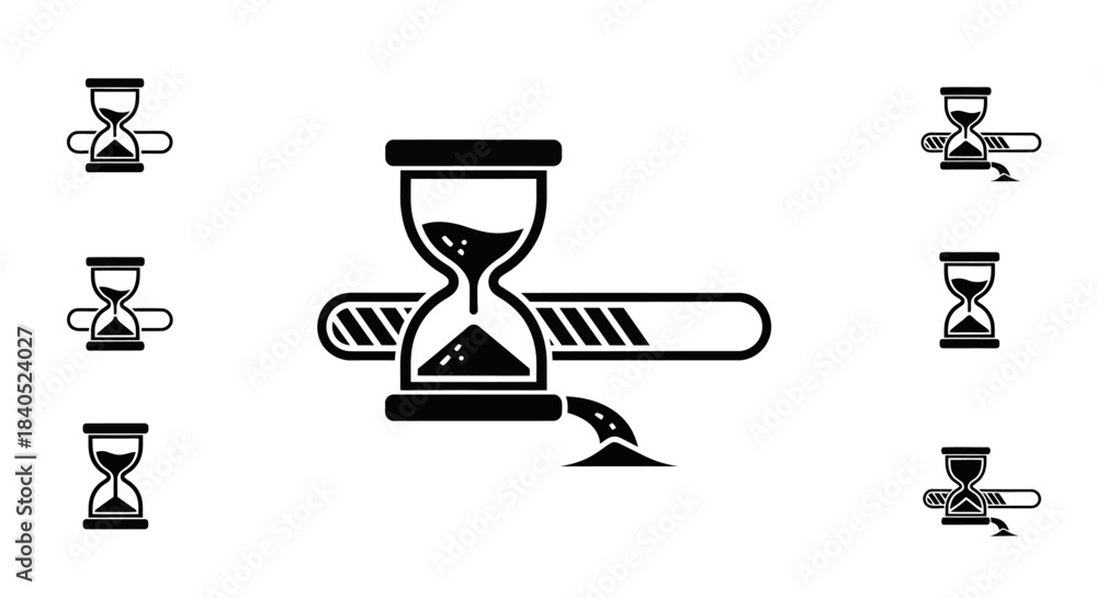 Φωτογραφία Hourglass with Progress Bar - A Symbol of Time and Loading.