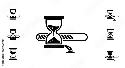 Hourglass with Progress Bar - A Symbol of Time and Loading.