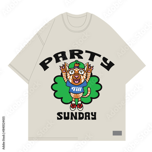 party till sunday design style for clothing or brand merch print