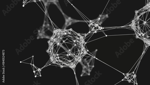 Abstract Neural Network: A captivating digital representation of a neural network against a stark background.