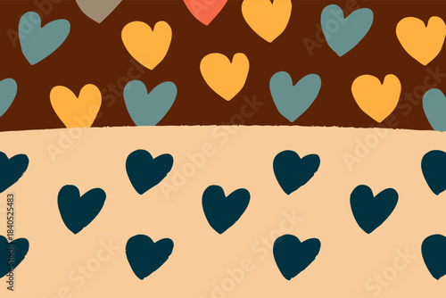 Feminine Love-Themed Vector – Subtle Pastel Hearts on Clean Background, Ideal for Print and Web