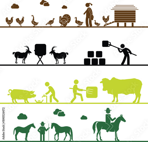 farm animals vector illustration