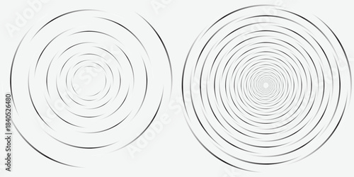abstract Concentric circle segments set. Rippled round patten background. Water or sound wave rings collection. abstract