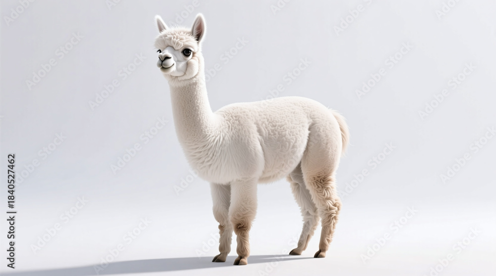 Fototapeta premium alpaca isolated on white background