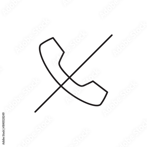 Rejected Call Handset with Diagonal Line Line