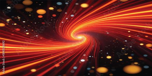 Abstract fractal background with a colorful, bright star burst and glowing futuristic lines, creating a vibrant explosion of light, energy, and motion