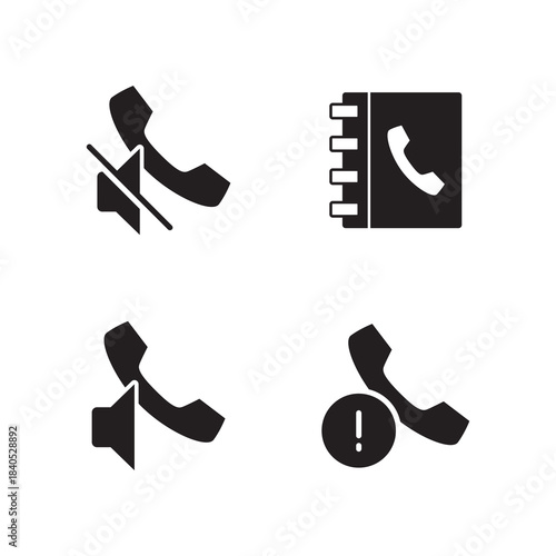 Solid Icon Set Phone Mute Contact Error