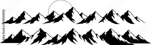 Hand-Drawn Mountain Silhouette Clipart Bundle”