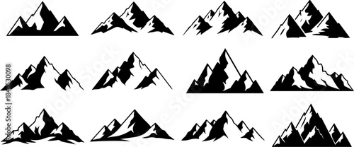 Hand-Drawn Mountain Silhouette Clipart Bundle”