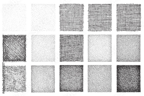Halftone, Stipple, and Dot Gradient Pattern Vector Set: Black and White Texture Collection for Comic, Retro, and Graphic Design