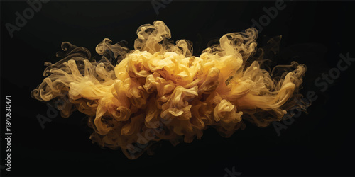 Abstract fire flame and smoke explosion background with hot light on black