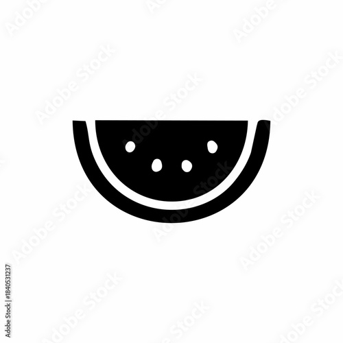 fruit icon with fine lines and black silhouette color