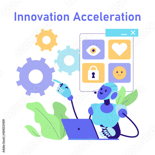 Robot Engaging with Interface in Innovation Concept