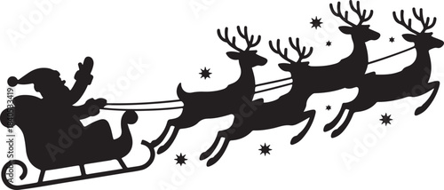 Santa's sleigh silhouette
