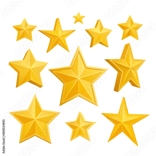 Golden Stars: Success & Achievement on transparent background