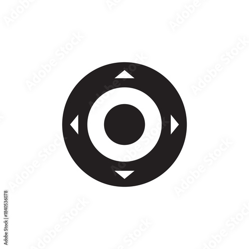 Circular Solid D-Pad Controller Navigation Icon