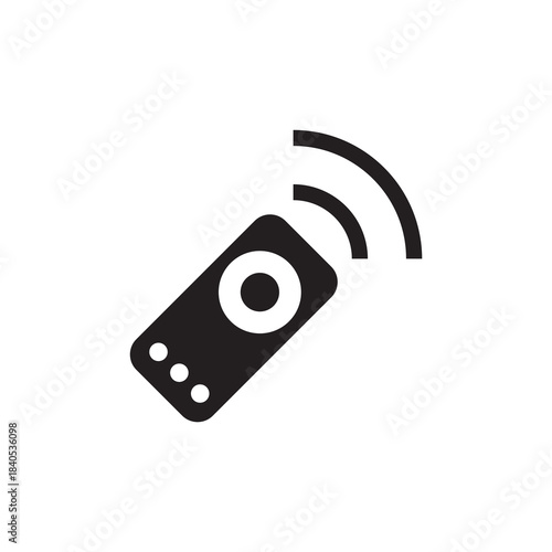 Solid Wireless Remote Control Device Signal Icon