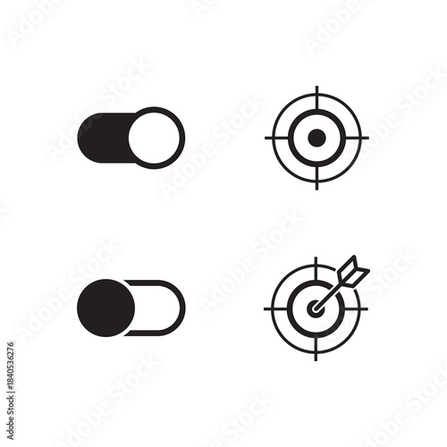 Collection of Toggle Dual Target Focus Solid Icons