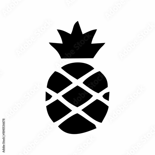 fruit icon with fine lines and black silhouette color