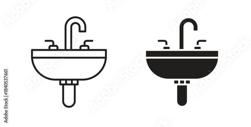 Sink icon in simple flat trend modern graphic design abstract logotype element