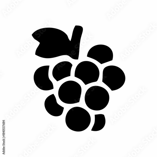 fruit icon with fine lines and black silhouette color