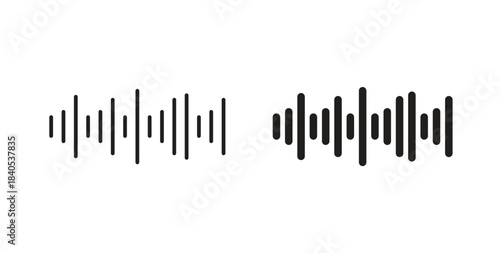 Sound wave icon in simple flat trend modern graphic design abstract logotype element