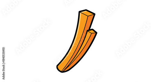 Cartoon Illustration of Two Golden French Fries.