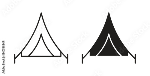 Tent icon in simple flat trend modern graphic design abstract logotype element