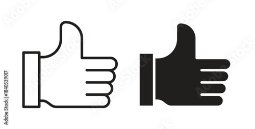 Thumb icon in simple flat trend modern graphic design abstract logotype element