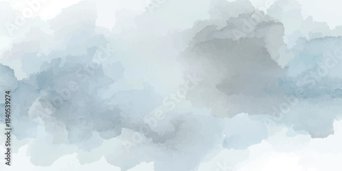 Soft watercolor blue sky background with white cloud texture. Light and airy abstract style, fresh and simple.summer blue sky banner light cloudy texture, Clouds white patterns on bright blue.