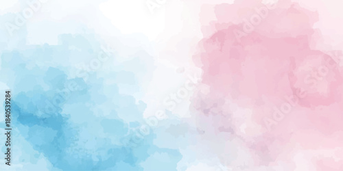 Blue,pink Watercolor background with blue paint, with light turquoise and dark sky-blue. blending depth and texture. Perfect for adding an airy, artistic feel to various projects.