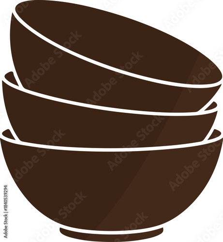 Vector illustration of a bowl isolated on transparent background
