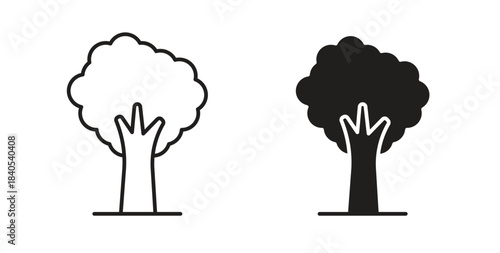 Tree icon in simple flat trend modern graphic design abstract logotype element