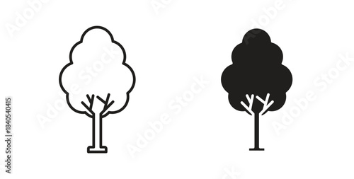 Tree icon in simple flat trend modern graphic design abstract logotype element