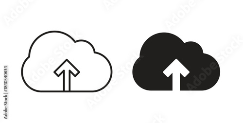 Upload to Cloud icon in simple flat trend modern graphic design abstract logotype element