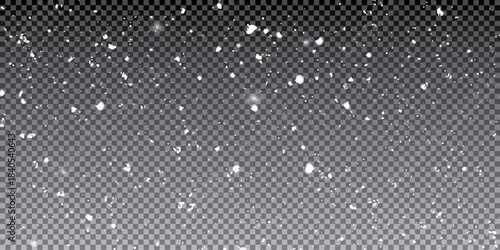 Abstract Star Dust Particle Background. Falling snow on transparent background 