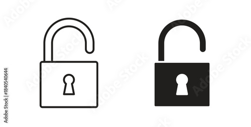 Unlock icon in simple flat trend modern graphic design abstract logotype element