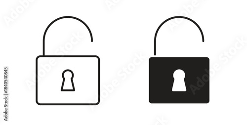 Unlock icon in simple flat trend modern graphic design abstract logotype element